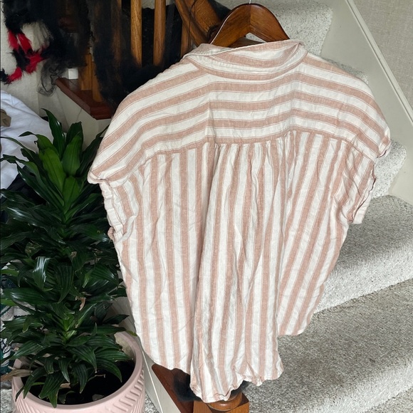 LOFT Lounge Linen Striped Blouse - Picture 5 of 9